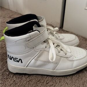NASA Kids White High-Top Sneakers